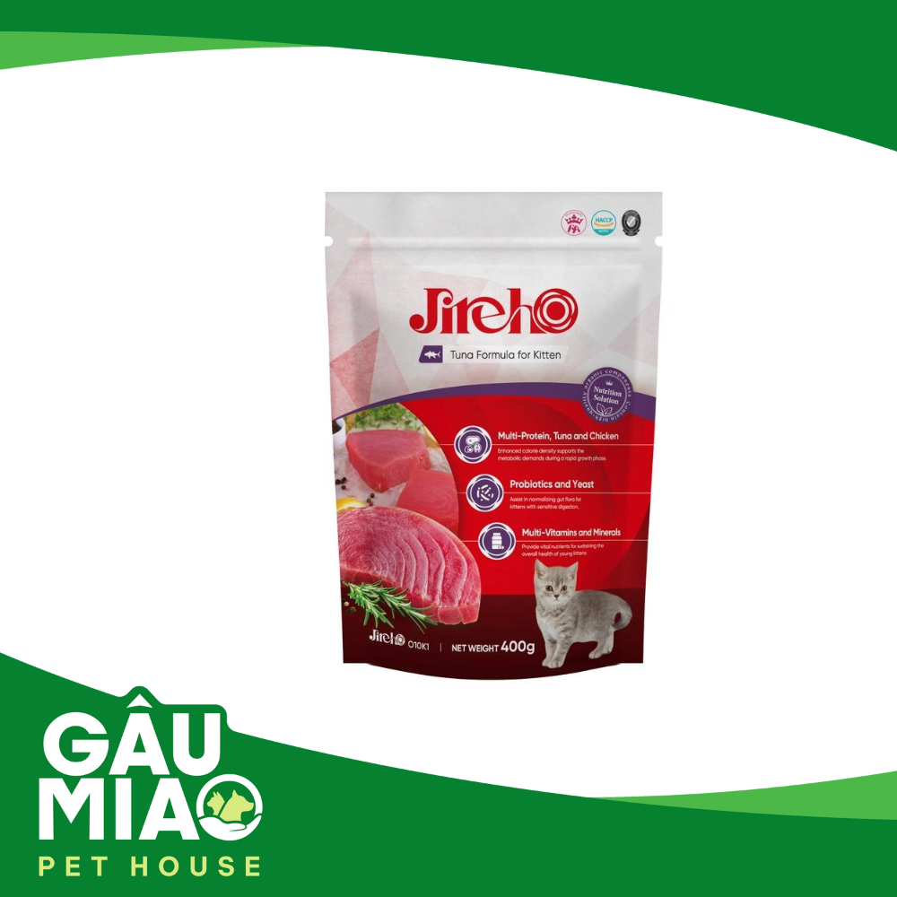 JirehO Thức ăn hạt cá ngừ cho mèo con 400g