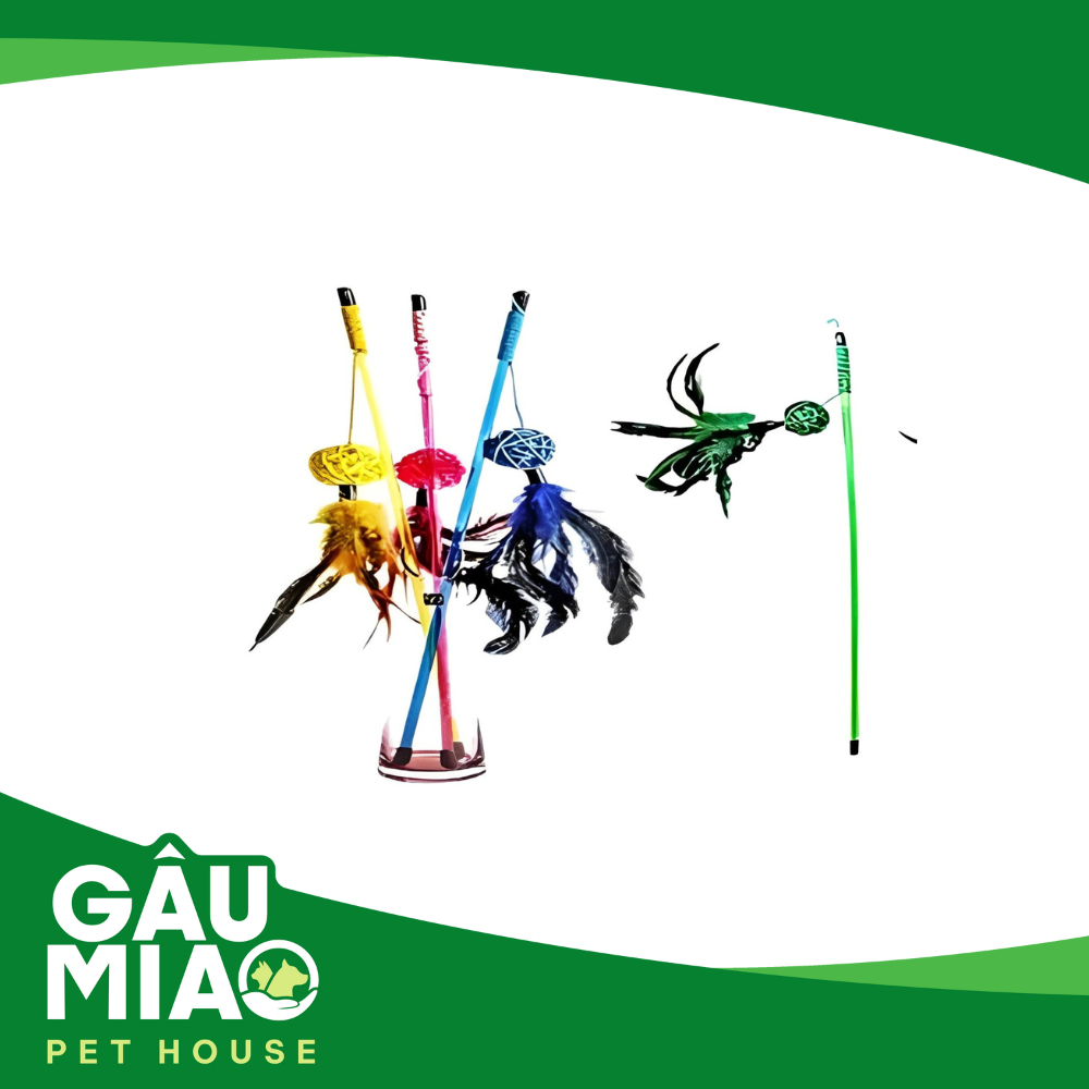 Cần câu cán nhựa cho mèo