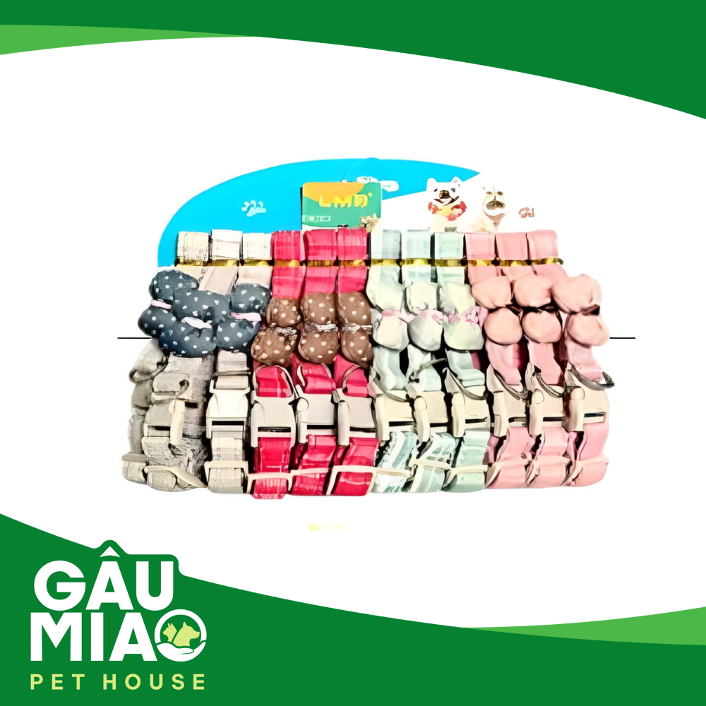 Vòng cổ caro nơ chấm bi