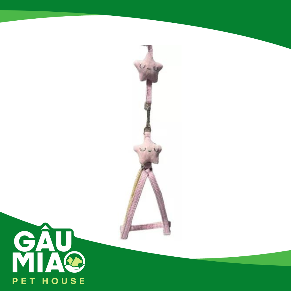 Bộ dây dắt +yếm ngôi sao bông