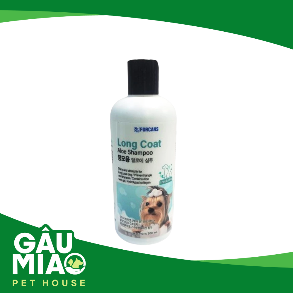 Forcans Long Coat Aloe Shampoo - Dầu gội Olive cho chó lông dài 300ml