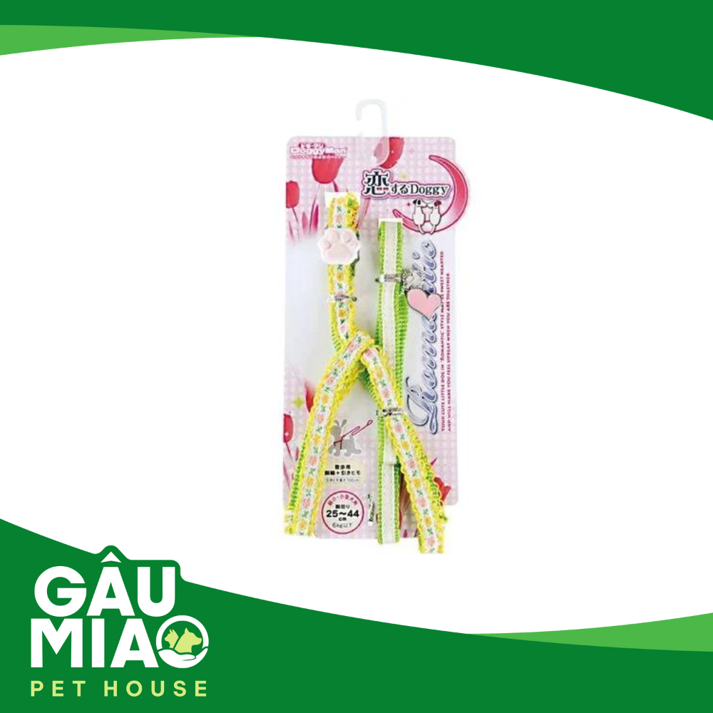 DoggyMan Bộ dắt-yếm cổ Lovely hoa-6kg