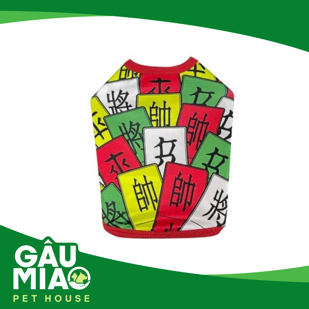 Áo thun sát nách hoạ tiết tứ sắc