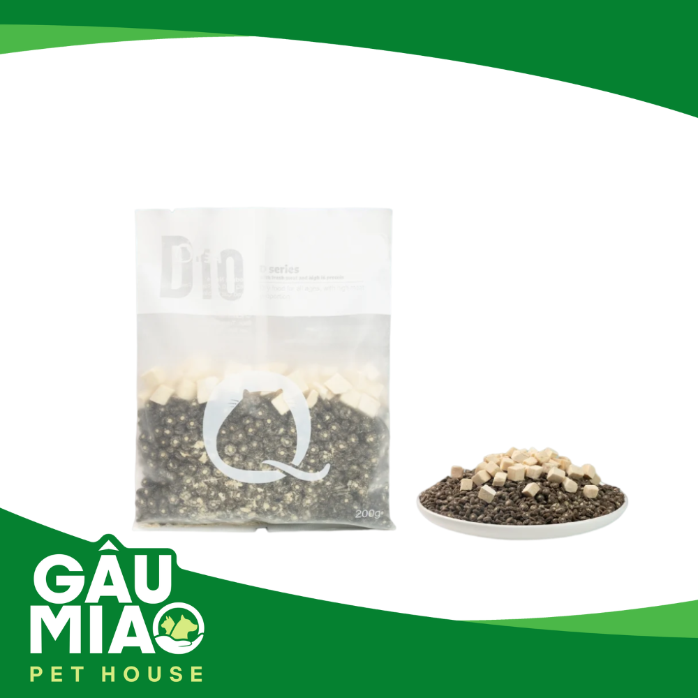 Macaron PetQ D10 200g - Hạt cho mèo mọi lứa tuổi nhân chà bông gà + gà sấy