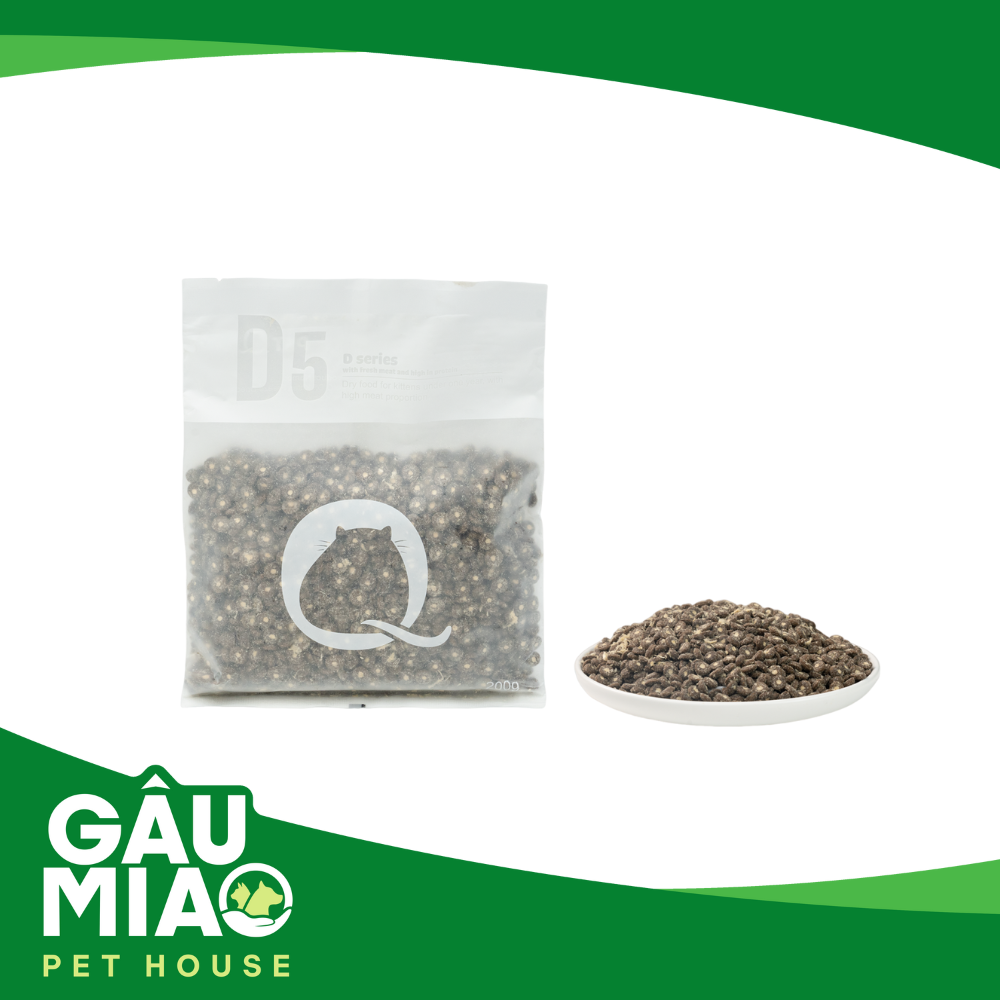 Macaron PetQ D5 200g - Hạt cho mèo con nhân chà bông gà + sữa dê