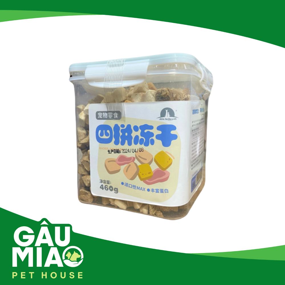 Thịt sấy thập cẩm 6 vị cho chó mèo - Hộp 460g
