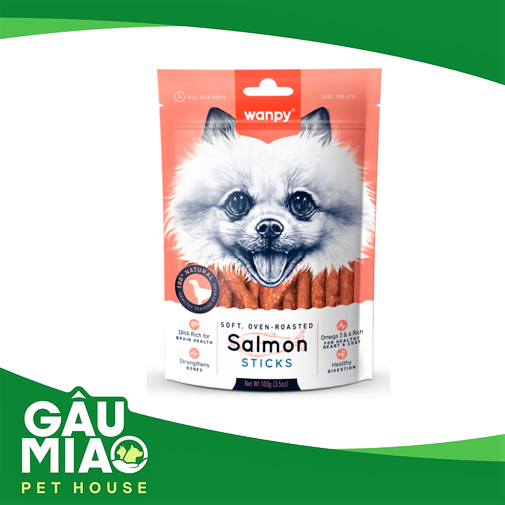 Wanpy Salmon Sticks - Que cá hồi cho chó 100g