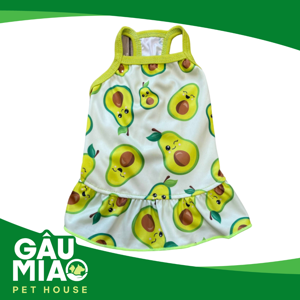 Đầm poly-Bơ xanh