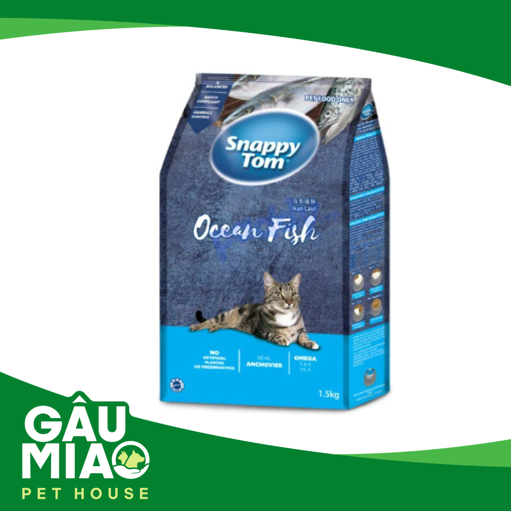 Thức ăn hạt Snappy Tom cho mèo 1,5kg
