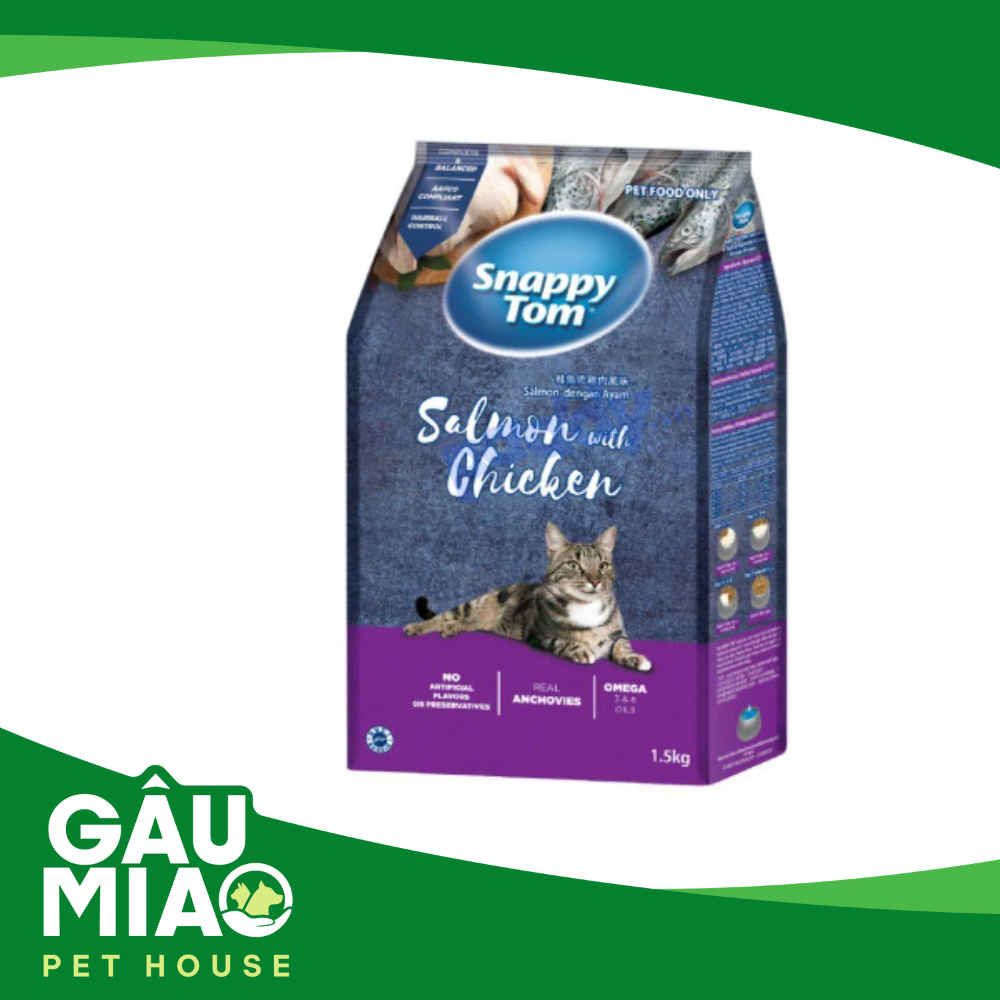 Thức ăn hạt Snappy Tom cho mèo 1,5kg