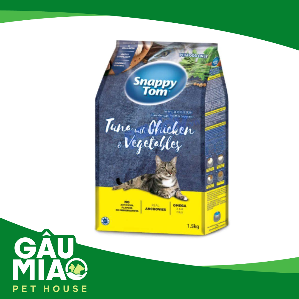 Thức ăn hạt Snappy Tom cho mèo 1,5kg