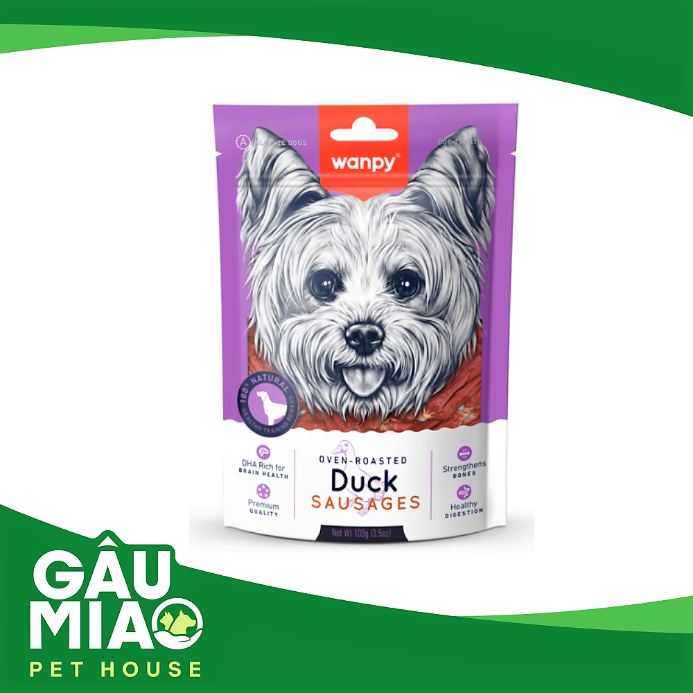 Wanpy Duck Sausages - Xúc xích thịt vịt cho chó 100g