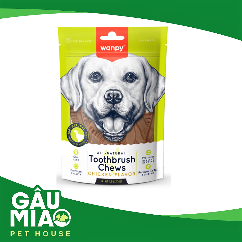 Wanpy Gói Toothbrush Chews (Chicken Flavor)- Que nhai sạch răng vị gà cho chó 100g