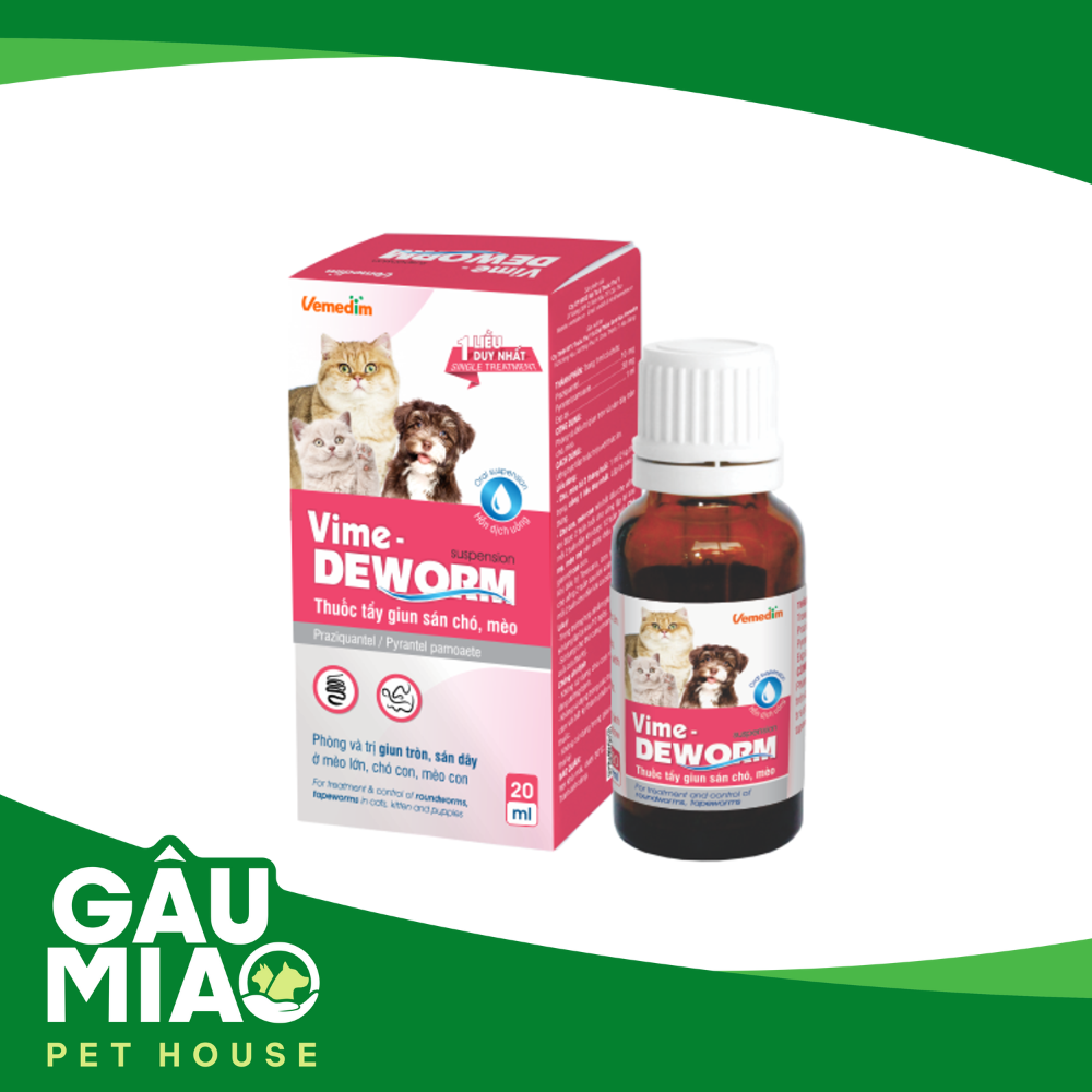 VMD - Deworm 20ml-Thuốc tẩy giun, sán chó mèo