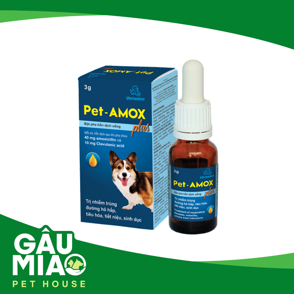 VMD - Pet Amox 20ml-Trị tiêu chảy, hô hấp