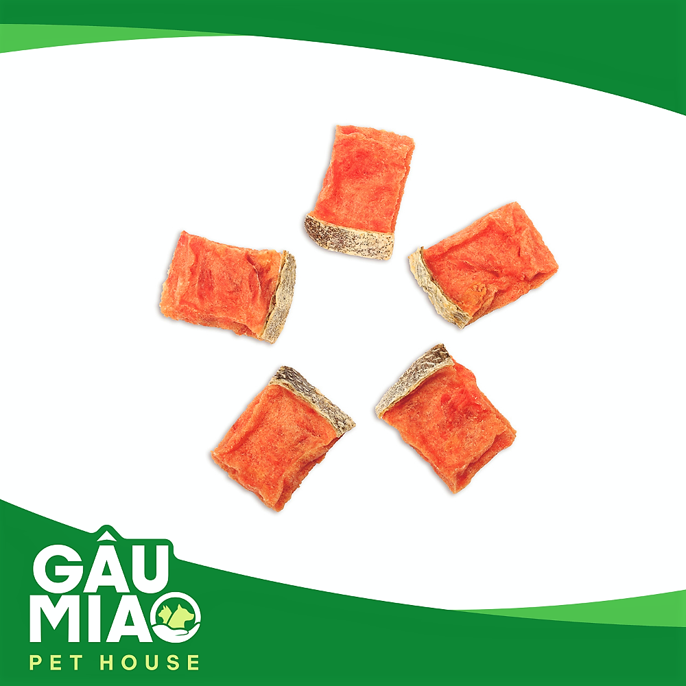 Wanpy Soft Salmon & Fish Skin Bites - Bánh cá hồi & da cá cho chó 100g