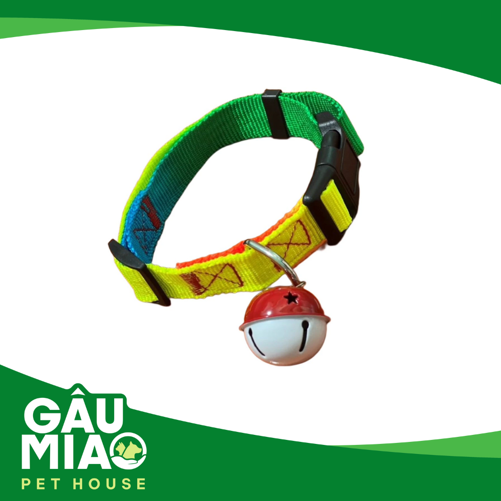 Vòng cổ 7 sắc kèm chuông đại 4cm