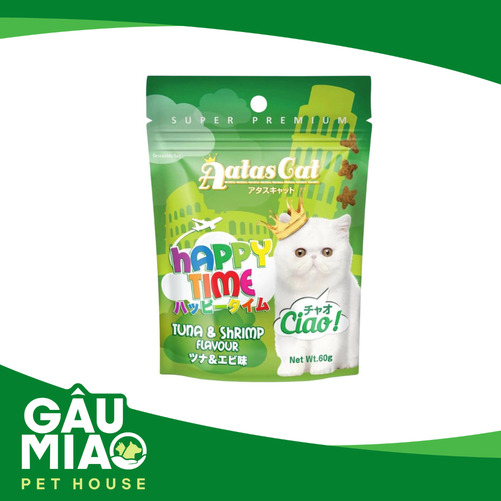 Hạt chức năng cho mèo- Aatas Cat Happy Time  gói 60g