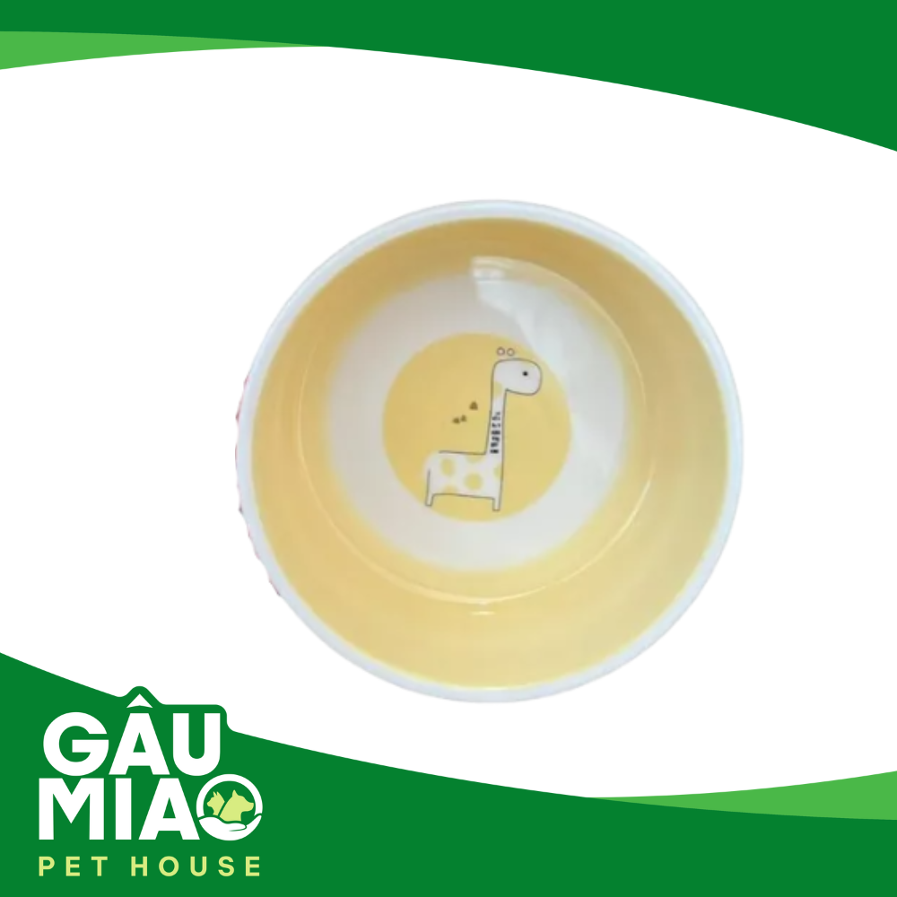 Chén sành tròn hình hươu cao cổ 12.7x12,7x4.cm SRQ0092-S