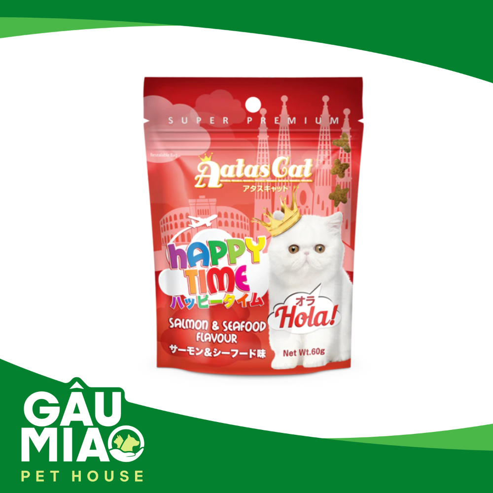 Hạt chức năng cho mèo- Aatas Cat Happy Time  gói 60g