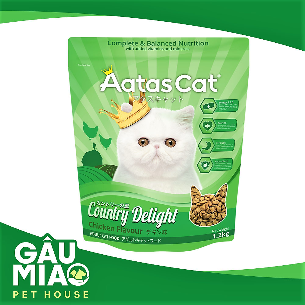 Aatas Cat Country Delight - Thức ăn hạt cho mèo vị gà 1.2kg