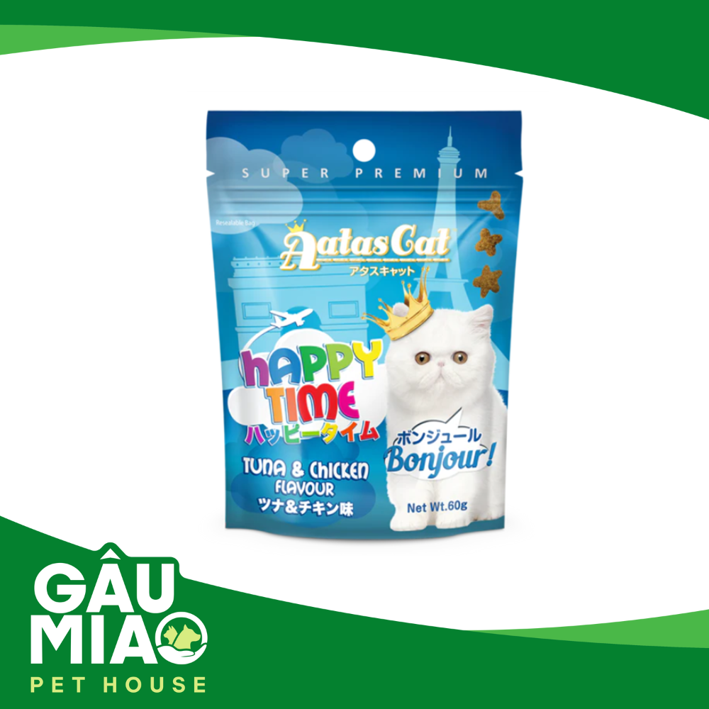 Hạt chức năng cho mèo- Aatas Cat Happy Time  gói 60g