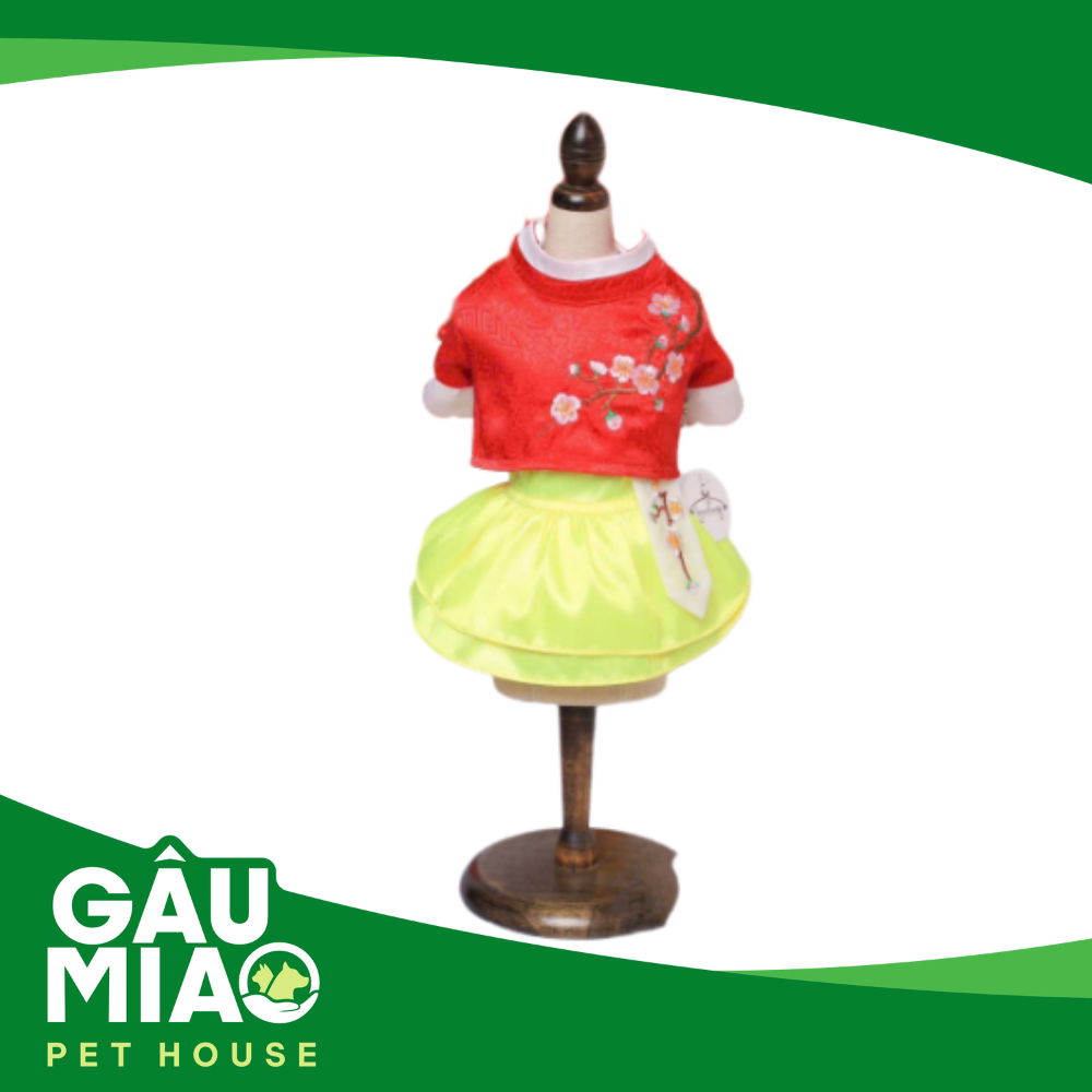 Đầm Hanbok thêu hoa anh đào