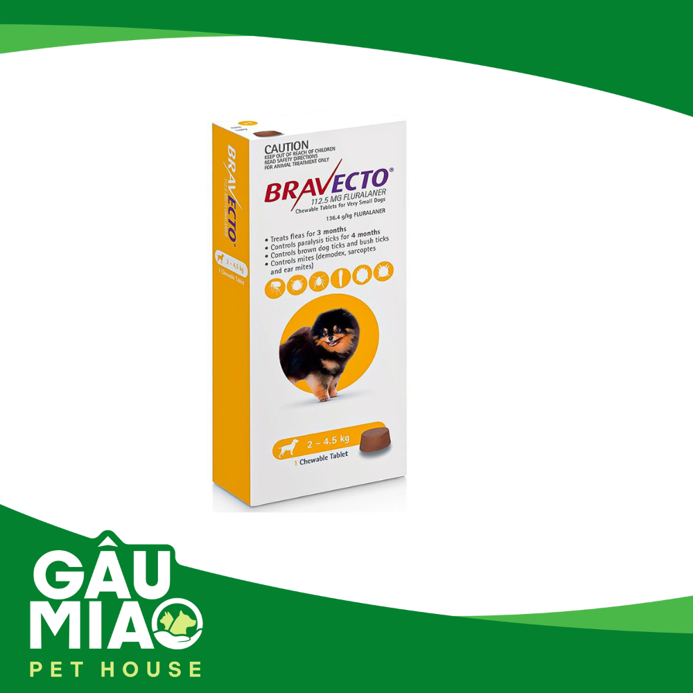 Bravecto - Viên nhai trị ve ghẻ cho chó