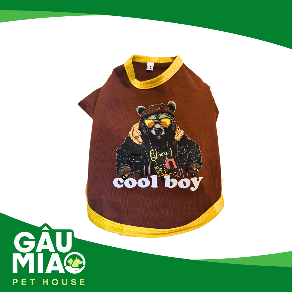 Áo có tay cotton thú cưng 4 chiều