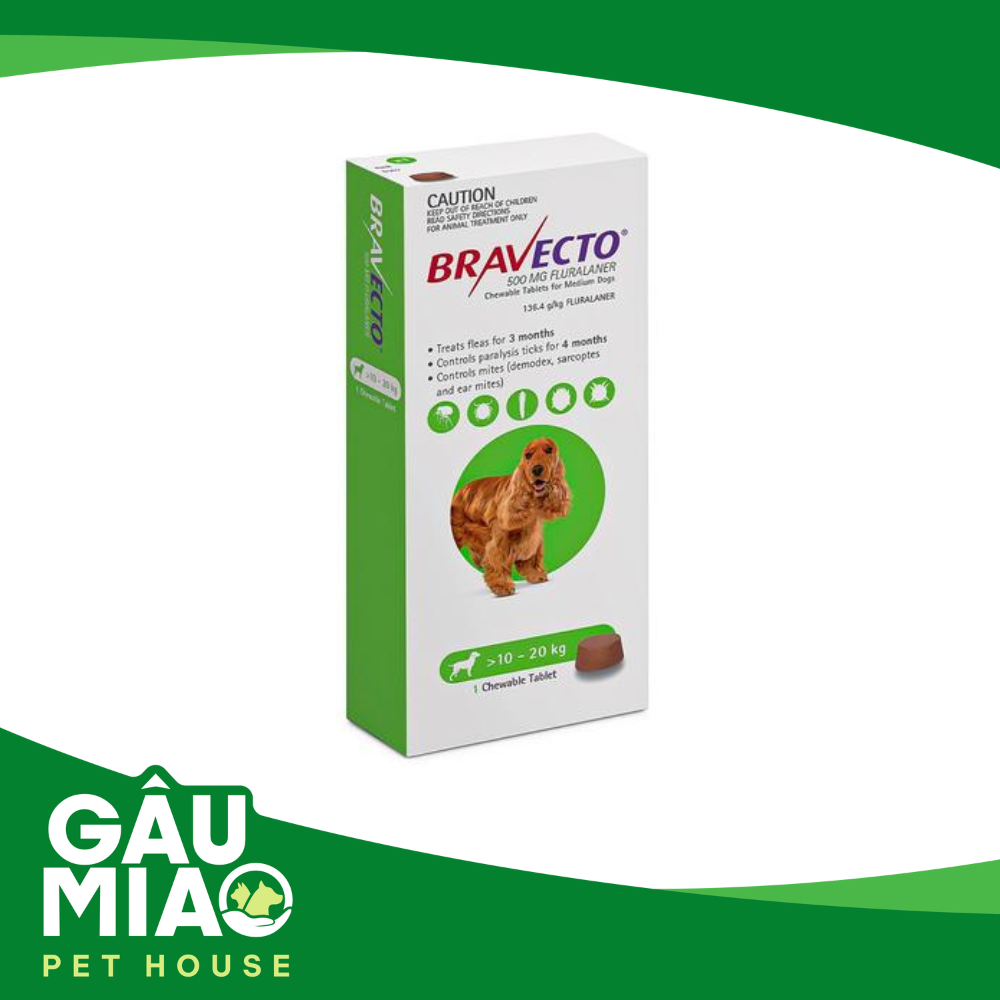 Bravecto - Viên nhai trị ve ghẻ cho chó