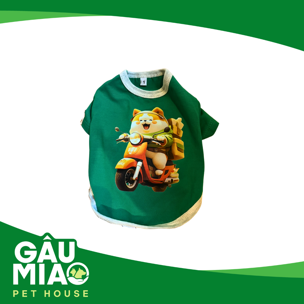 Áo có tay cotton thú cưng 4 chiều