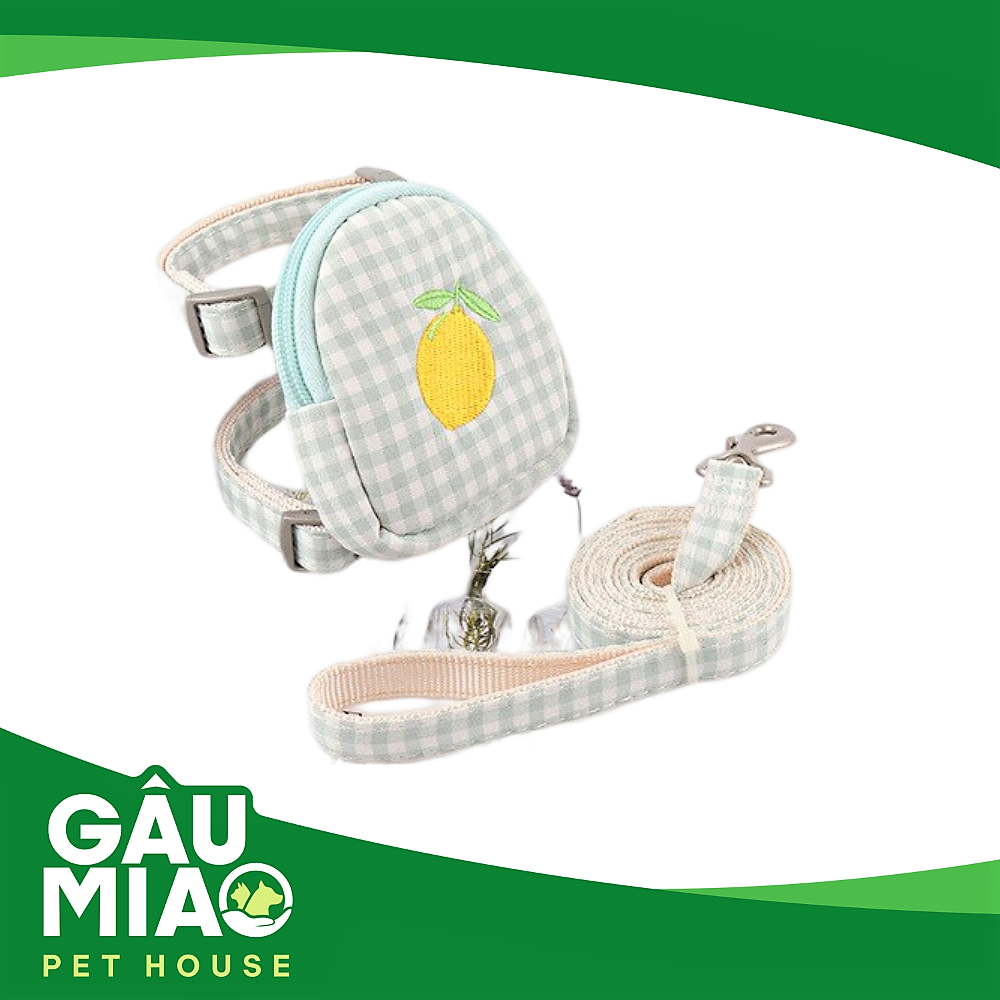 Bộ dây dắt + yếm ba lô cho chó mèo nhỏ