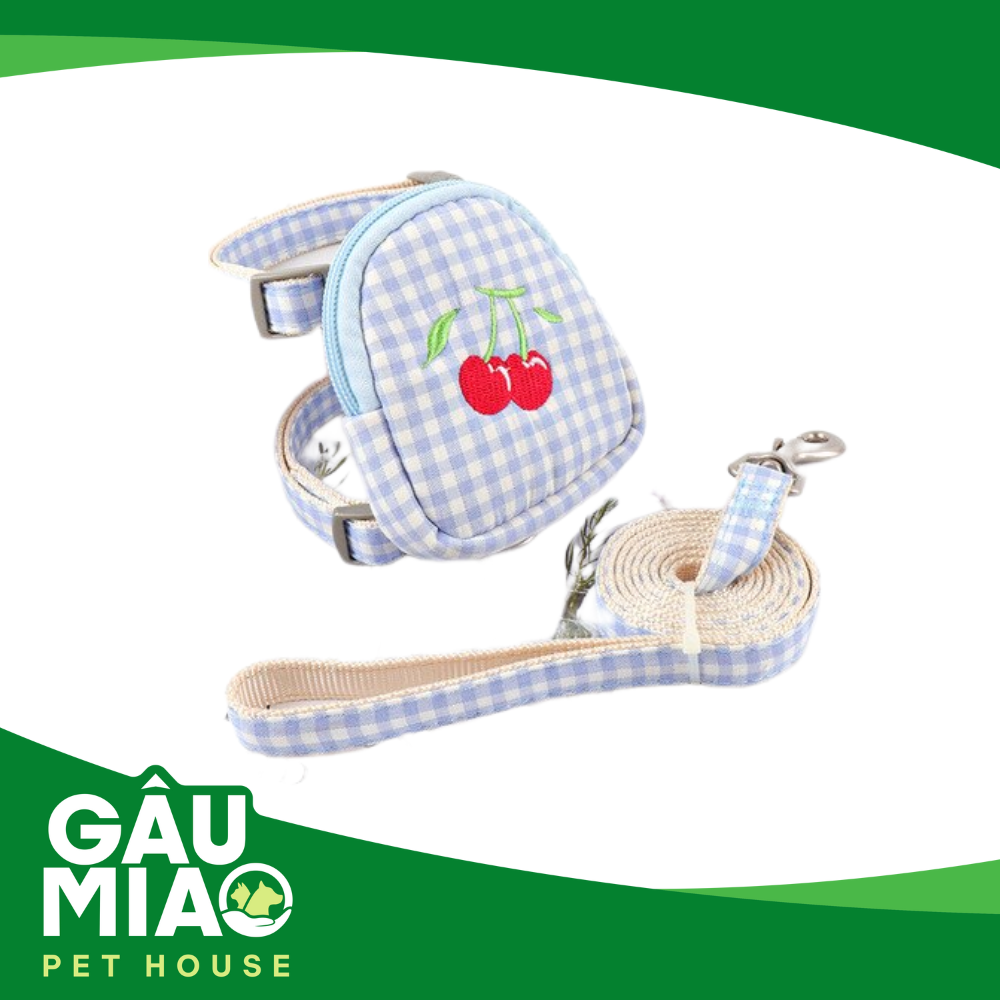 Bộ dây dắt + yếm ba lô cho chó mèo nhỏ