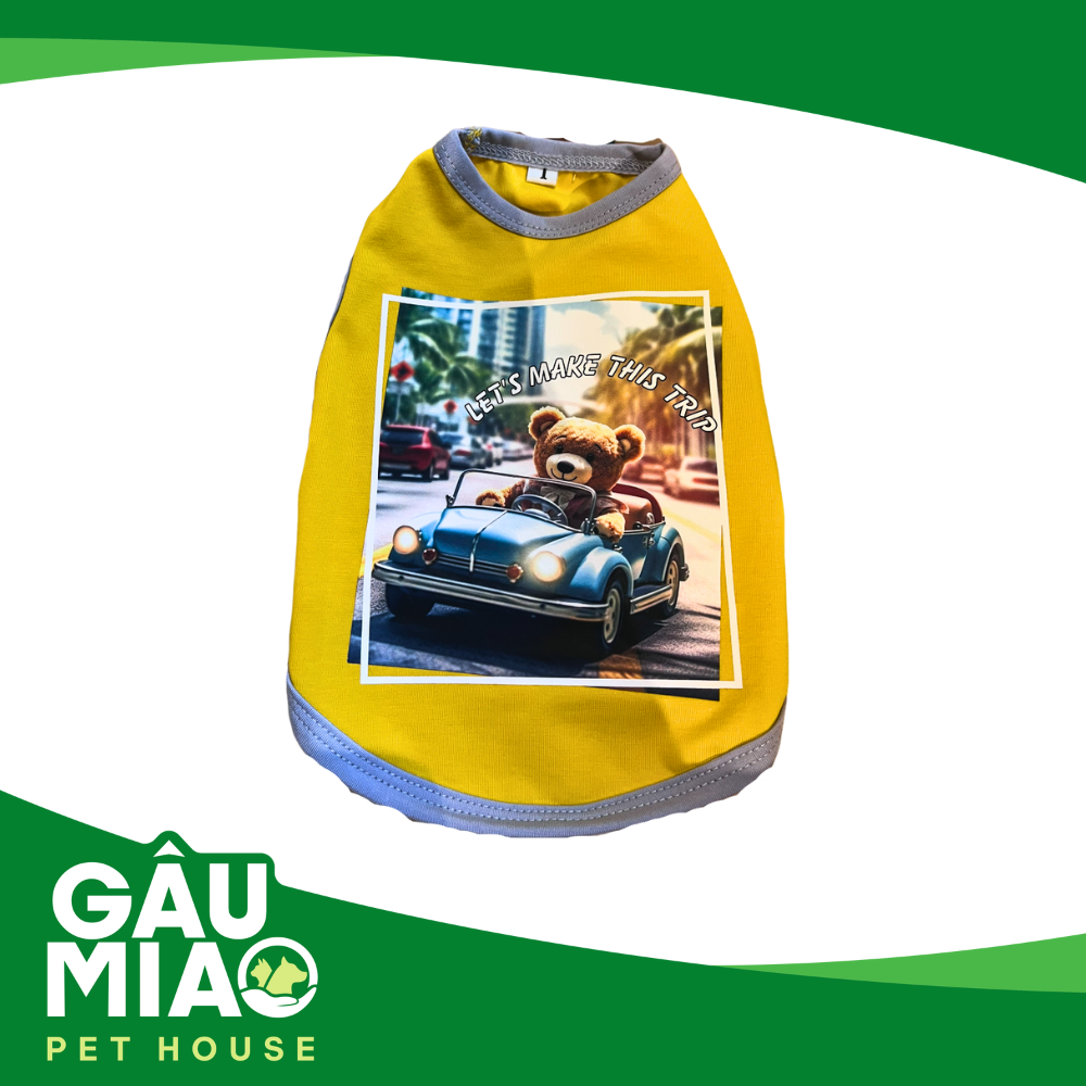 Áo sát nách cotton thú cưng 4 chiều