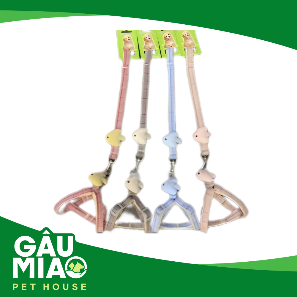 Bộ dây dắt + yếm caro hình cá