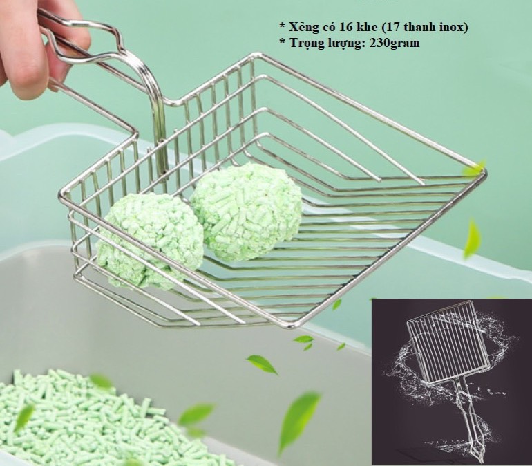 Xẻng kim loại vệ sinh cho mèo