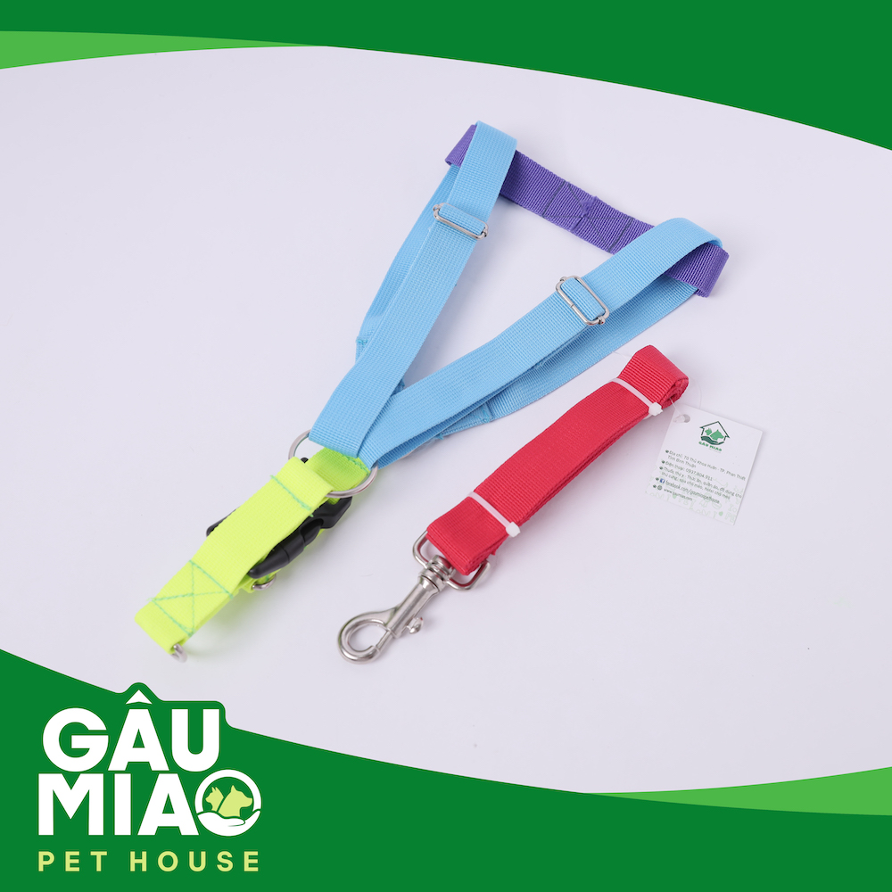 Bộ dây dắt+yếm (may) nhiều màu