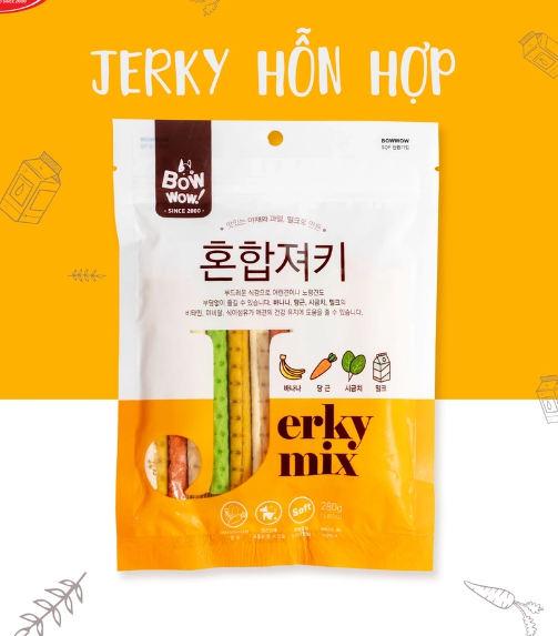 Bowwow Jerky hỗn hợp - 280g