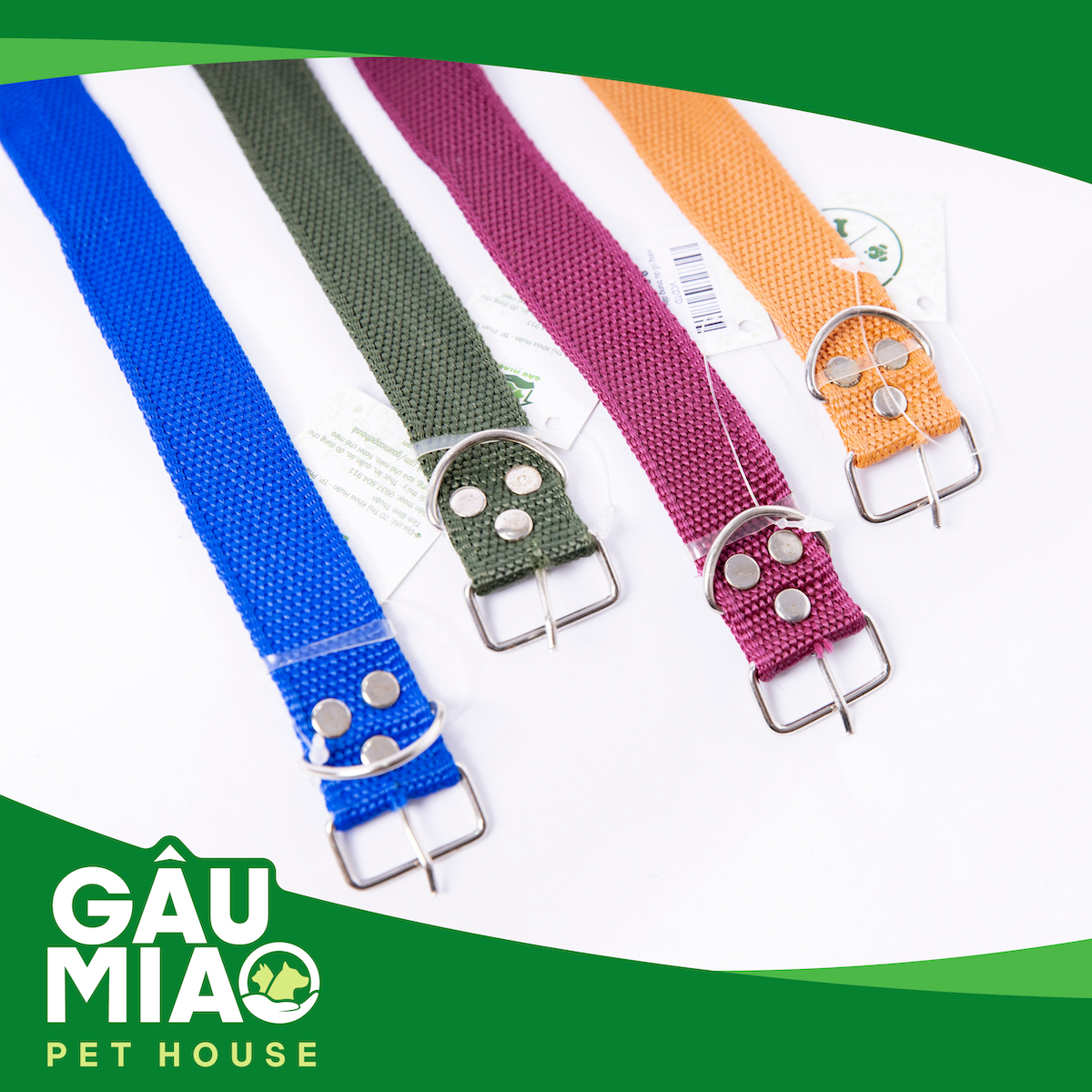 Vòng cổ dù trung dày-Vòng cổ chó 4-10kg