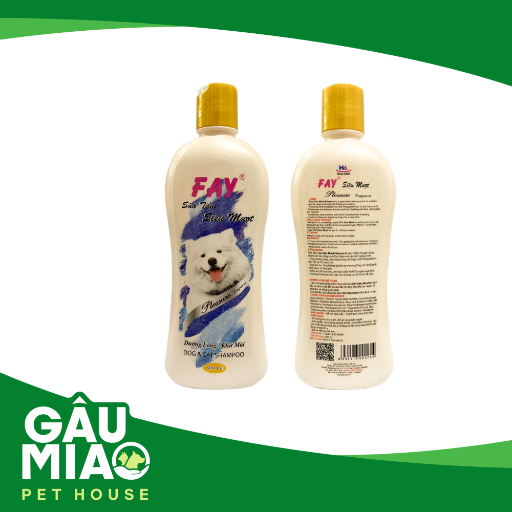 Fay Siêu mượt Pleasure - Sữa tắm dưỡng lông, khử mùi chó mèo