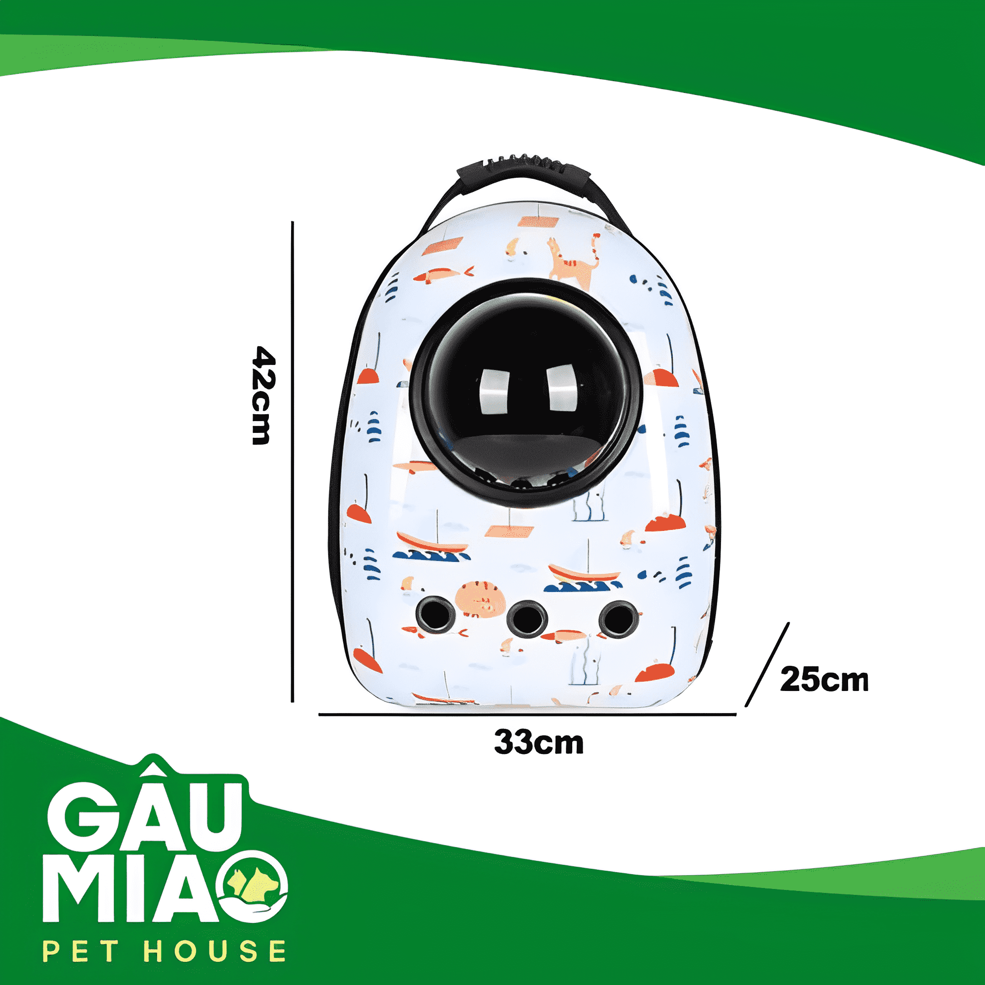 Balo phi hành gia hoạt tiết JB-1 1801VB01 30*42*25cm