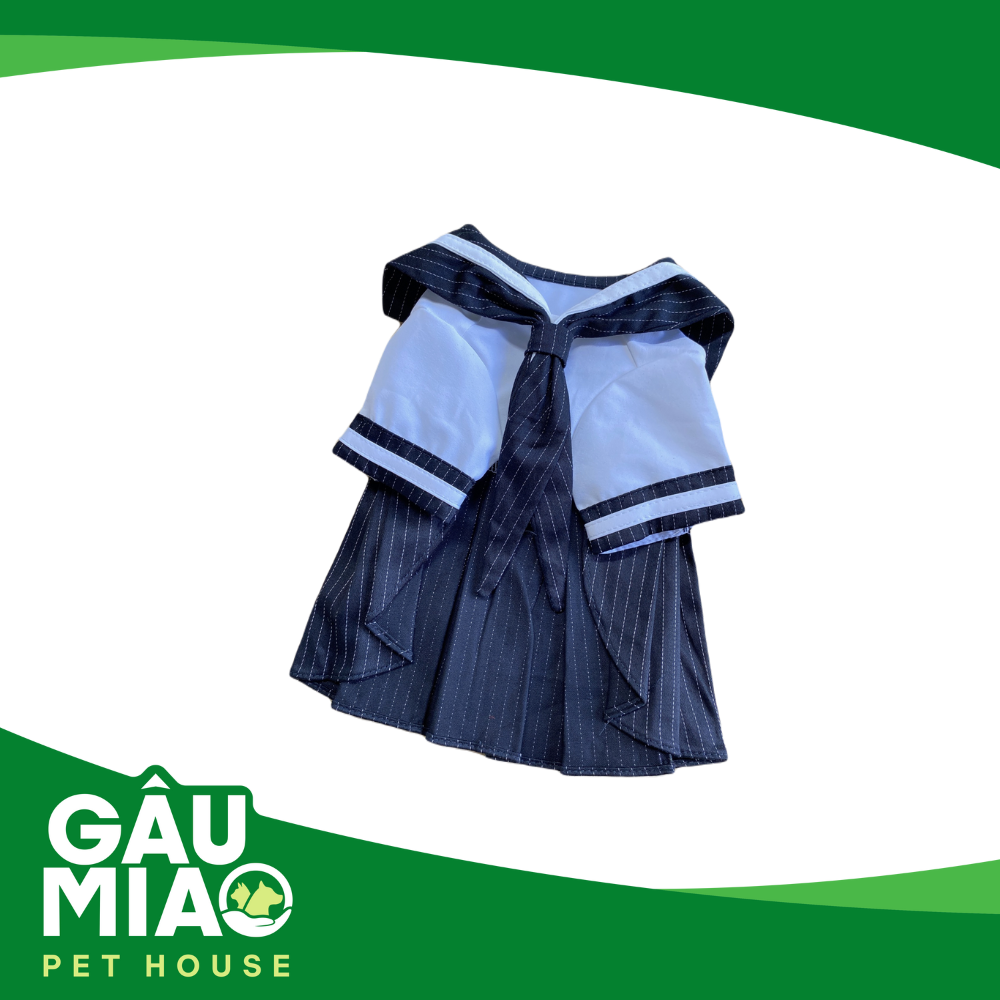 Đầm học sinh-Sọc đen