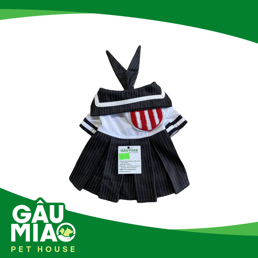 Đầm học sinh-Sọc đen