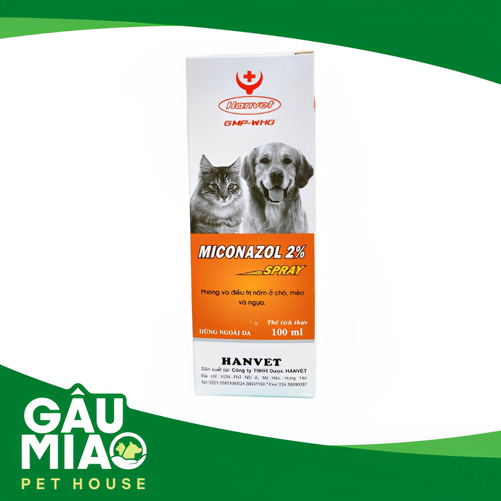 Hanvet-Miconazol spray  2% xịt trị nấm 100ml