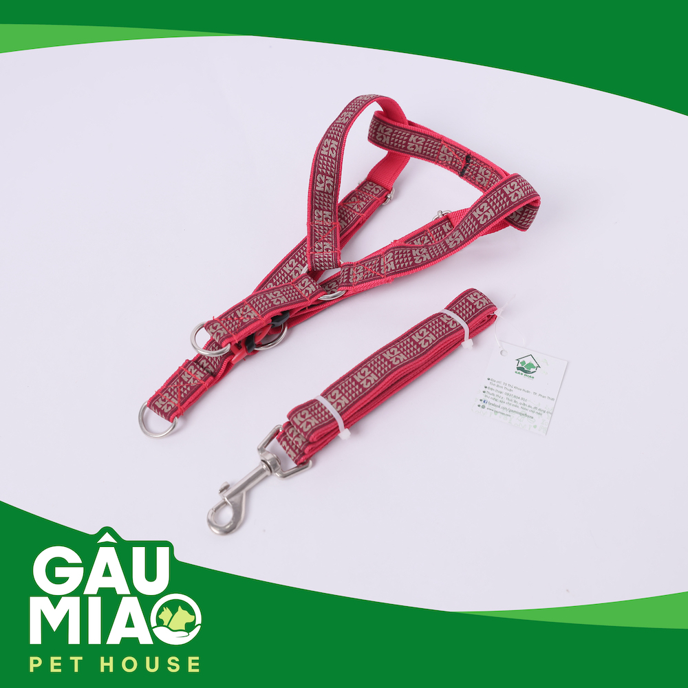Bộ dây dắt+yếm K2 - 2.0cm