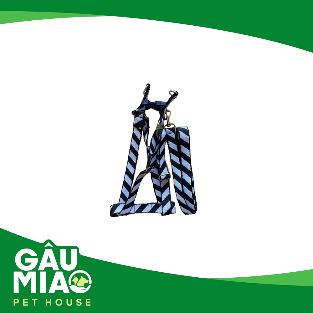 Bộ dắt+yếm sọc xéo trắng đen 1.5cm