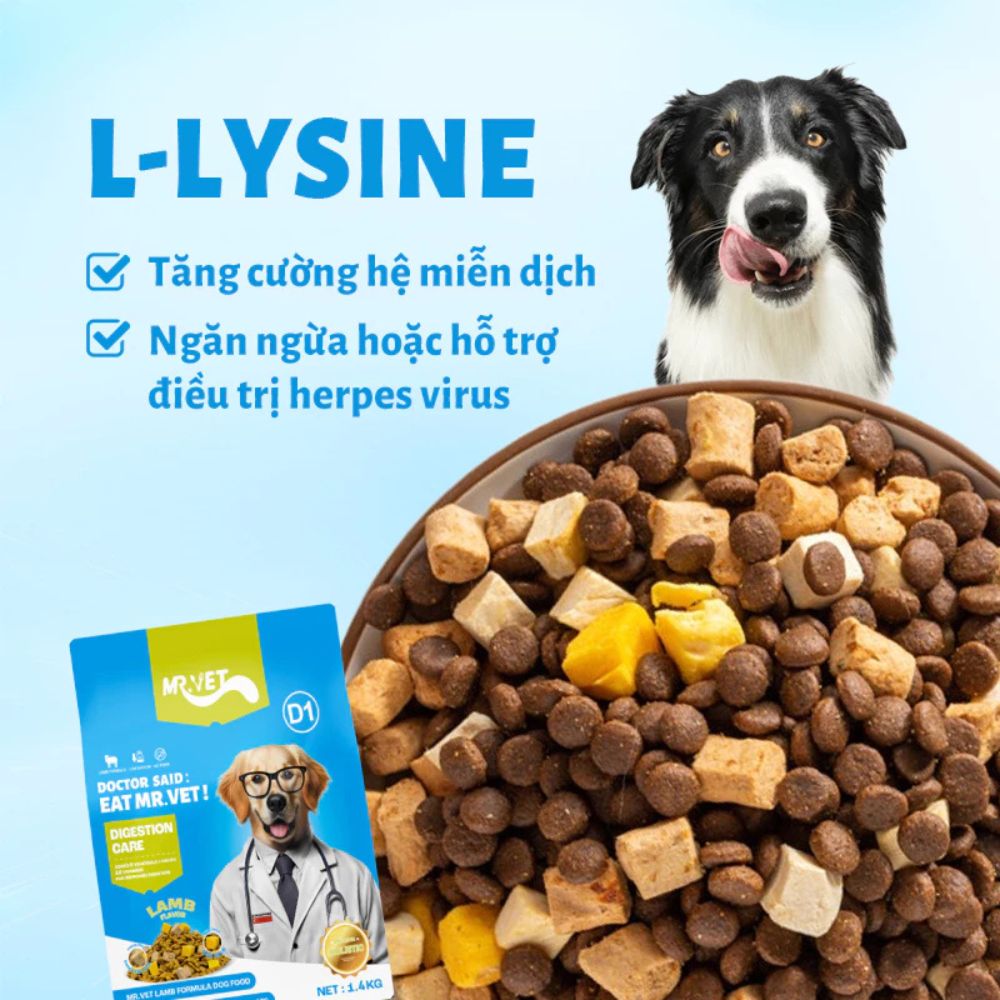 Mr.Vet D1 - Thức ăn cho chó-Thịt cừu-1.4kg