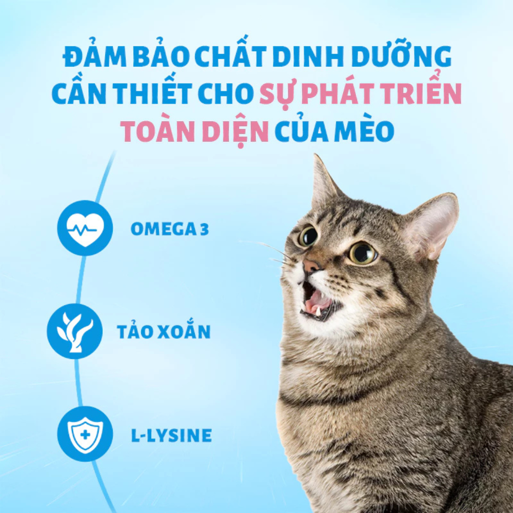 Mr.Vet T2-Thức ăn hạt cho mèo-Gà, cá hồi-1kg