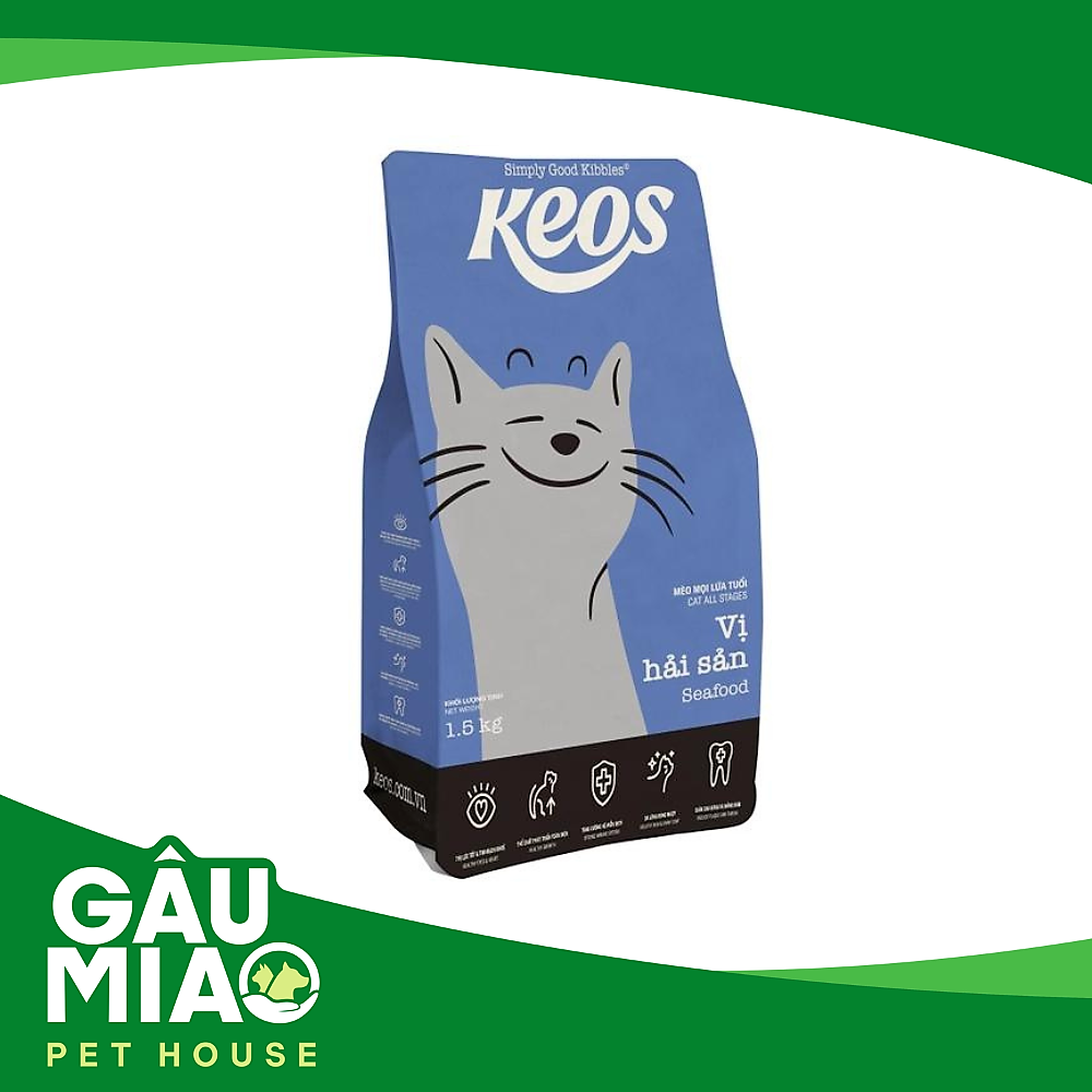 KEOS Thức ăn cho mèo mọi lứa tuổi vị Hải Sản