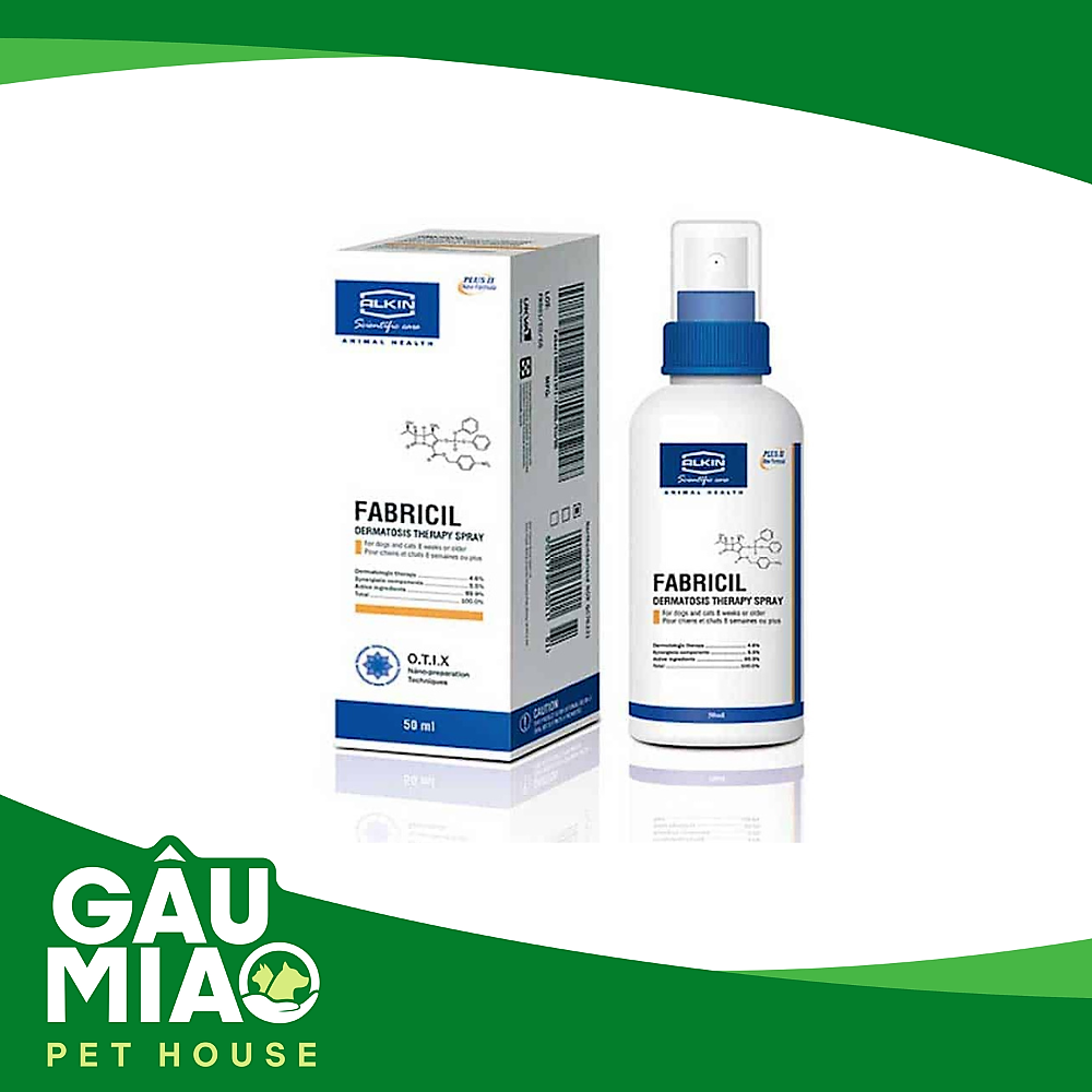 Alkin Fabricil Thuốc xịt trị ghẻ, viêm da mưng mủ 50ml